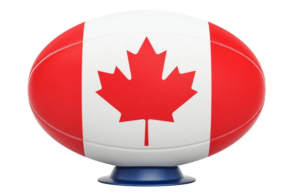 Kanada, 3B oluşturma bayrağı ile rugby topu — Stok fotoğraf