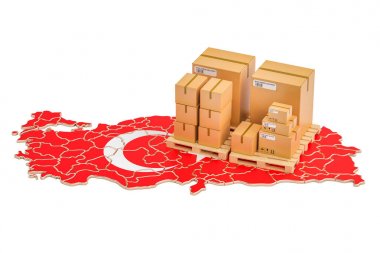 Nakliye ve teslimat Türkiye konsepti, 3d render
