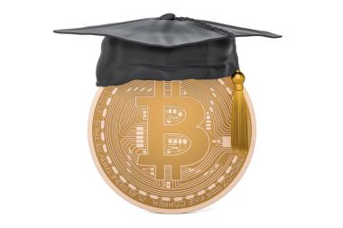 Bitcoin mezuniyet kap, 3d render ile