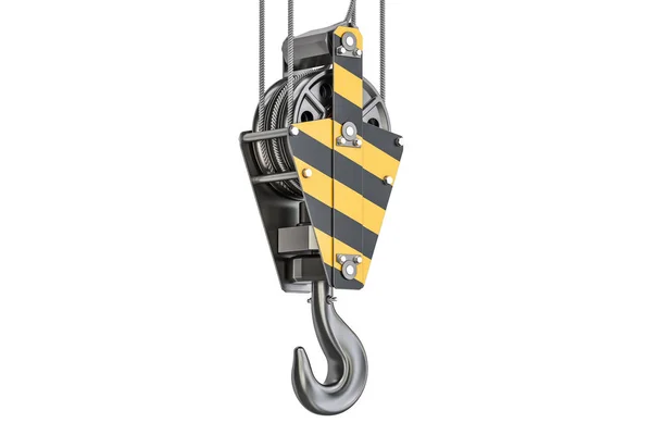 Crane hook closeup, 3D rendering — Stock Photo, Image