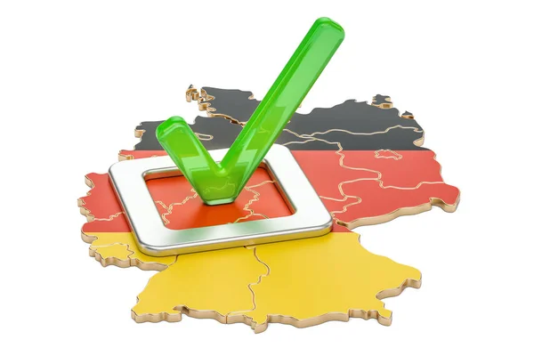 Немецкая избирательная концепция, голосование в Германии, 3D рендеринг — стоковое фото