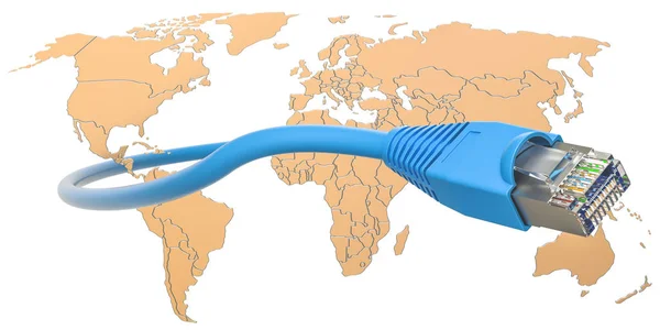 Internet kapcsolat fogalmát. 3D-leképezés — Stock Fotó