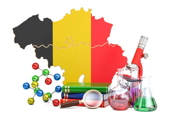 Badania naukowe w Belgii koncepcja, renderowania 3d — Zdjęcie stockowe