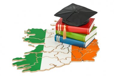 Education in Ireland concept, 3D rendering clipart