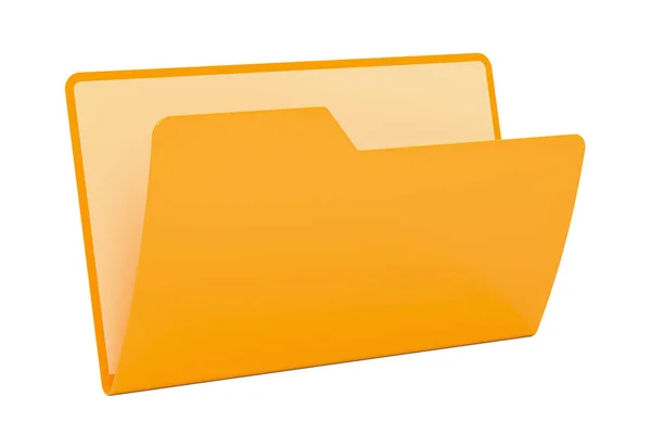 Empty yellow computer folder icon, 3D rendering — Stock Photo, Image