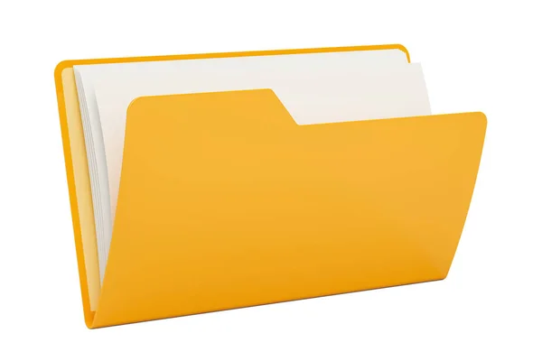 Icono amarillo de la carpeta del ordenador, representación 3D —  Fotos de Stock