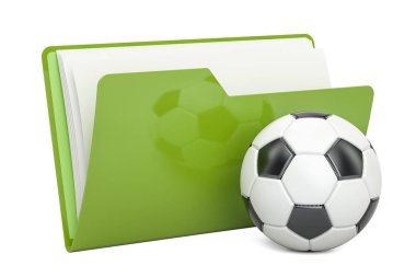 Futbol topu, 3d render ile klasör simgesi