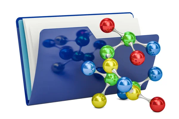 분자 모델, 3 차원 렌더링 컴퓨터 폴더 아이콘 — 스톡 사진