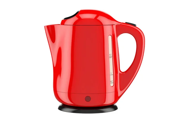 Modern red electric kettle, 3D rendering — Stock Photo, Image