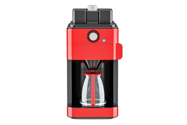 Rode moderne koffiezetapparaat of koffiezetapparaat, 3D-rendering — Stockfoto