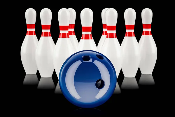 Bowling koncept, 3d-rendering — Stockfoto