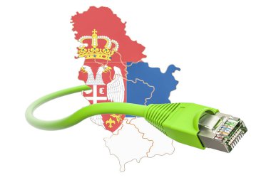 Sırbistan kavramı Internet bağlantısı. 3D render