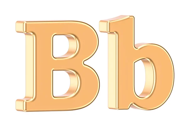 Russian golden letter B with serifs, 3D rendering — стоковое фото