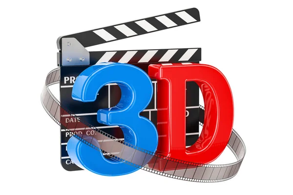 3D-s mozi fogalom film kereplő ellátással, 3d-leképezés — Stock Fotó