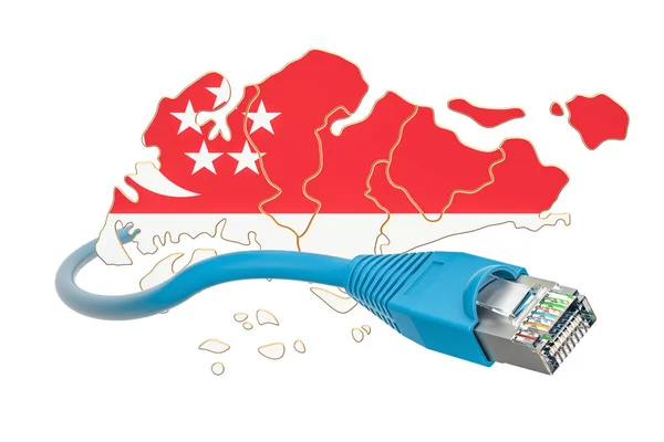 シンガポール コンセプトのインターネット接続。3 d レンダリング — ストック写真