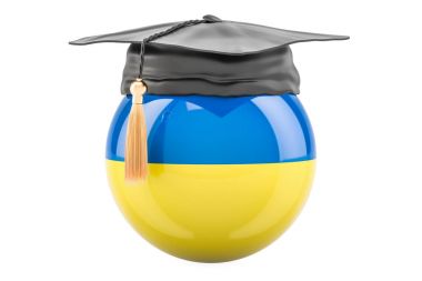 education and study in Ukraine concept, 3D rendering clipart
