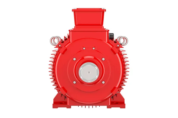 Red industrial electric motor closeup, 3D rendering — Stock Photo, Image