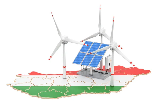 신 재생 에너지와 헝가리, 지속 가능한 개발 개념 — 스톡 사진