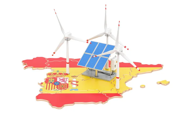 Ανανεώσιμες πηγές ενέργειας και την αειφόρο ανάπτυξη στην Ισπανία, έννοια. — Φωτογραφία Αρχείου