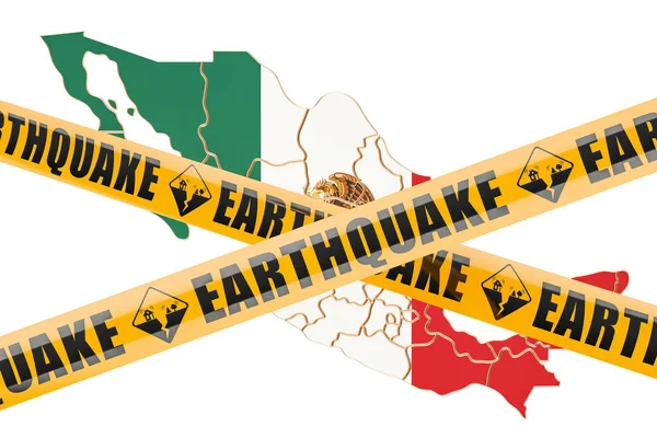 Jordbävningen i Mexiko koncept, 3d-rendering — Stockfoto