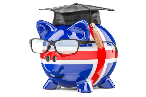 Poupança para a educação na Islândia conceito, renderização 3D — Fotografia de Stock
