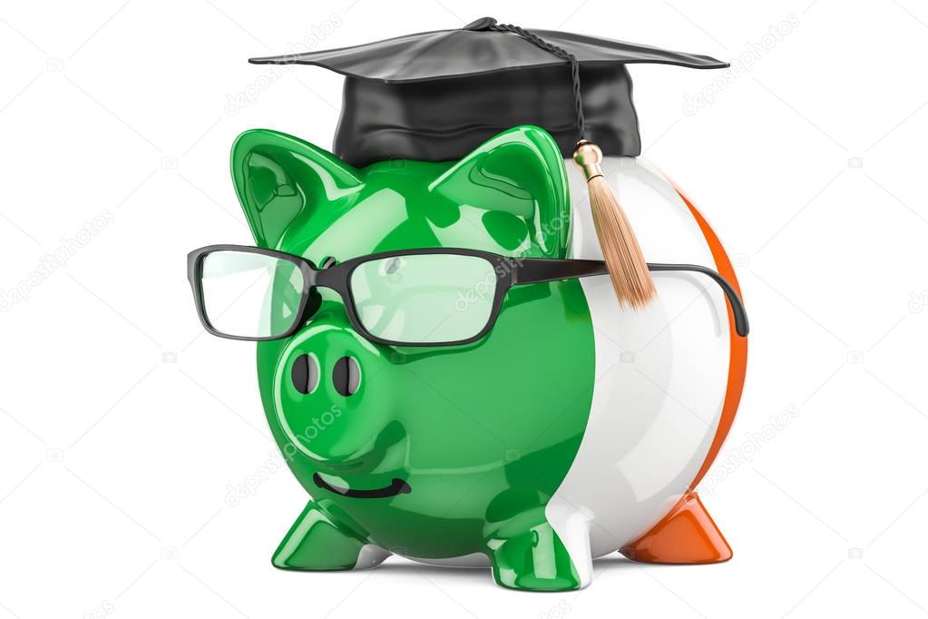 Savings for education in Ireland concept, 3D rendering