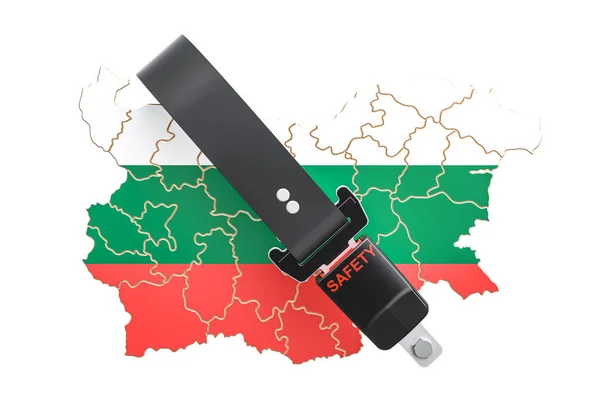 Bolgár megjelenítése a biztonsági öv. Biztonság és megvéd vagy insuranc — Stock Fotó