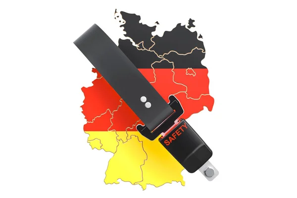 Niemiecka mapa z pasem bezpieczeństwa. Bezpieczeństwa i ochrony lub ubezpieczenia c — Zdjęcie stockowe