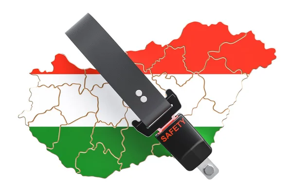Magyar megjelenítése a biztonsági öv. Biztonság és megvéd vagy insuranc — Stock Fotó