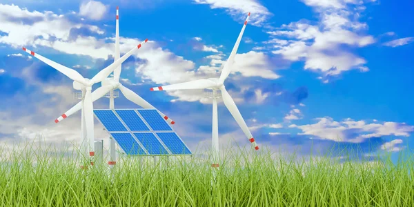 再生可能エネルギーの概念、3 d レンダリング — ストック写真
