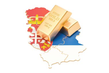 Sırbistan kavramı, 3d render-Döviz rezervleri