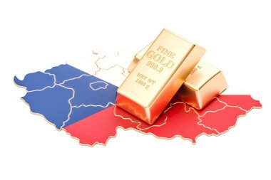 Döviz rezervleri Çek Cumhuriyeti kavramı, 3d renderin