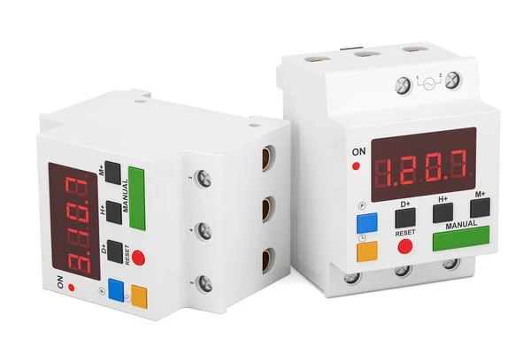 Digital timer switches, 3D rendering — Stock Photo, Image