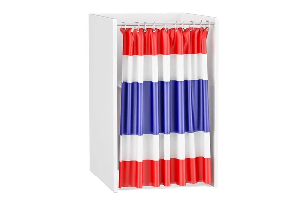 Vote in Thailand concept, voting booth with flag, 3D rendering — Stock Photo, Image