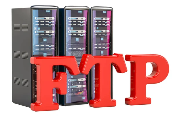एफ़टीपी सर्वर अवधारणा। 3 डी रेंडरिंग — स्टॉक फ़ोटो, इमेज