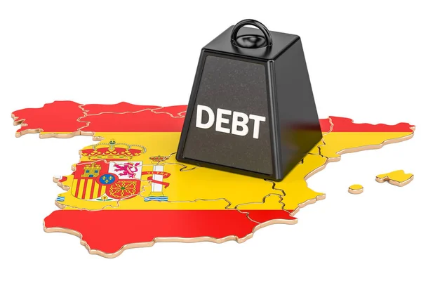 Spagna debito nazionale o deficit di bilancio, crisi finanziaria concep — Foto Stock