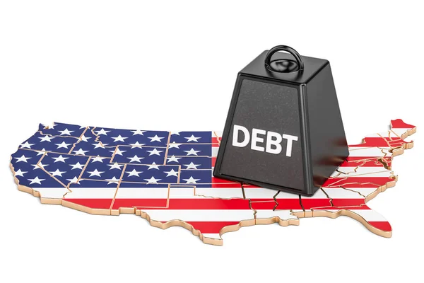 美国国债或财政赤字，金融危机 — 图库照片