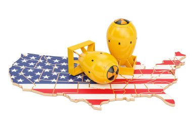 Nükleer silah kavramı, 3d render ile ABD harita