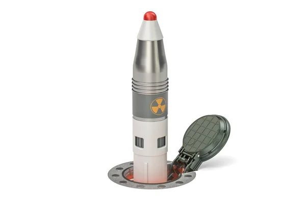 Uruchamia przeciwrakietowej z podziemnego silosu uruchomienie zakładu, 3d r — Zdjęcie stockowe