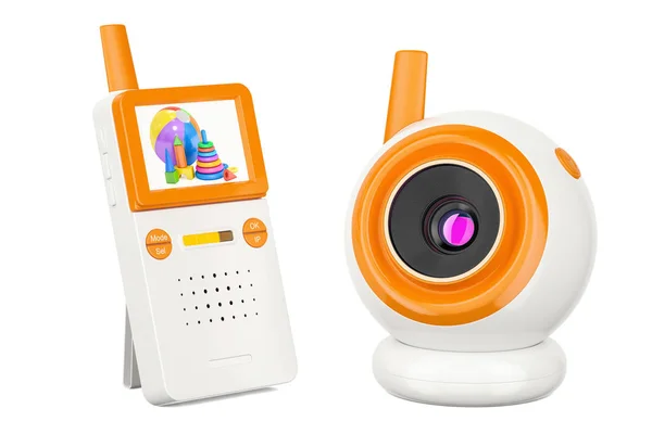 Dětský video monitor, baby cam. 3D vykreslování — Stock fotografie