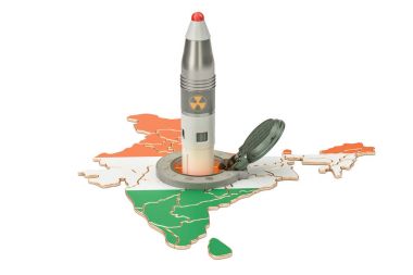 Indian missile launches from its underground silo launch facilit clipart