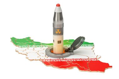 Iranian missile launches from its underground silo launch facili clipart