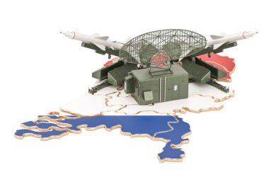 Hollanda füze savunma sistemi kavramı, 3d render