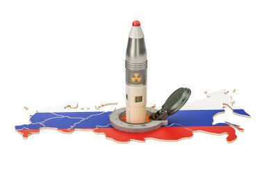 Russian missile launches from its underground silo launch facili clipart