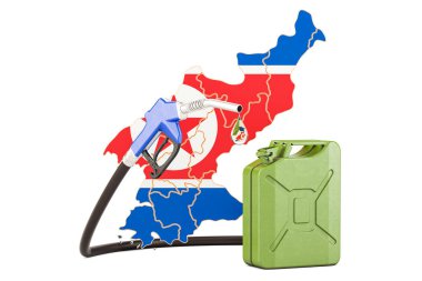 Üretim ve ticaret petrol Kuzey Kore'de kavramı. 3D rende
