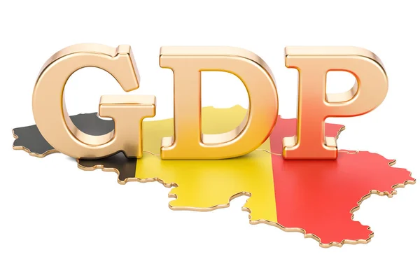 Bruttó hazai termék Gdp Belgium koncepció, 3d-leképezés — Stock Fotó