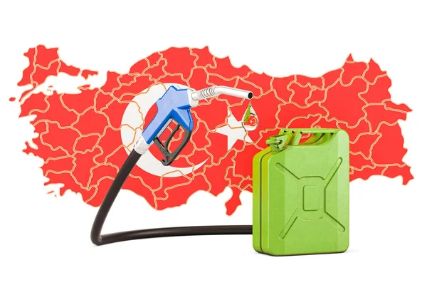 Producción y comercio de gasolina en Turquía, concepto. Renderizado 3D — Foto de Stock
