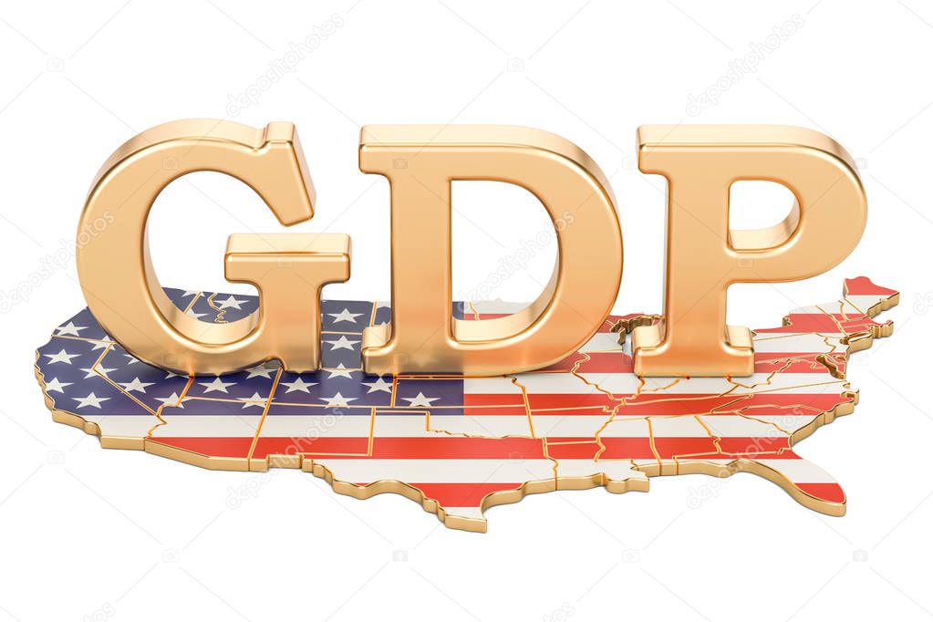 gross domestic product GDP of USA concept, 3D rendering