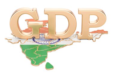 gayri safi yurtiçi hasıla GSYİH of India kavramı, 3d render