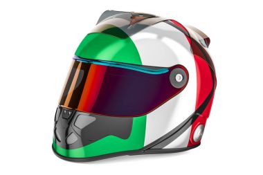 Kask bayrağı İtalya ' nın 3d render ile yarış